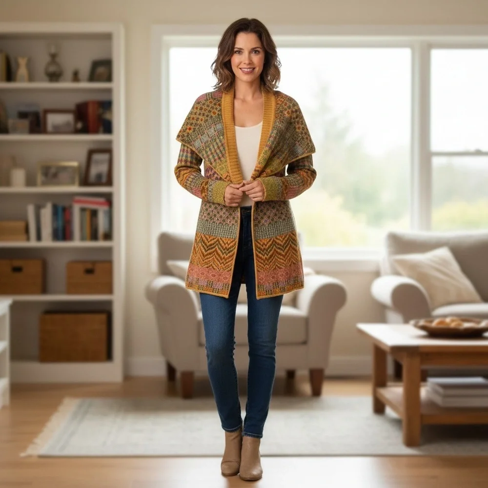 IVKO Autumn Tones wool Knit Cardigan- Anthropologie- small - Picture 1 of 5